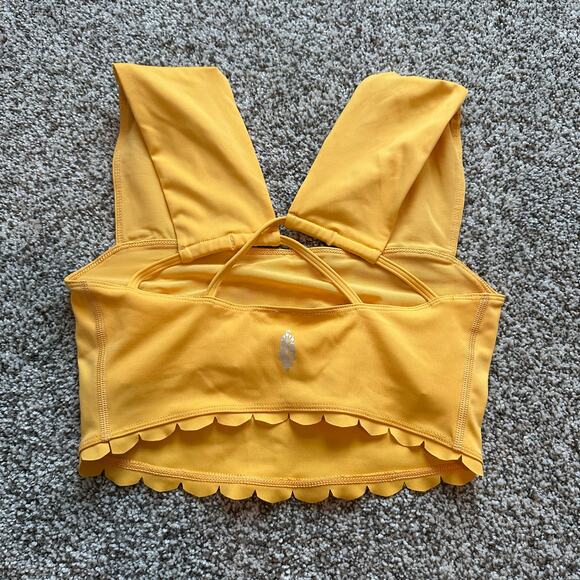Free People Movement Suns Out yellow strappy crop cami size XS - Picture 3 of 8